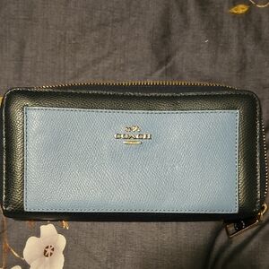 Coach Two-Tone Blue and Black Wallet